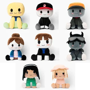 Новият Blox Buddies детски плюшени играчки, анимационни герои за момичета, черни с шапки, жълти декоративни кукли, подаръци за детска стая фамилна стая