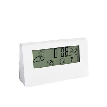 LCD Часовник Измерване на температура и влажност на въздуха Електронен Будилник метеорологичната станция Дисплей Децата Студенти Мини-Будилник 3