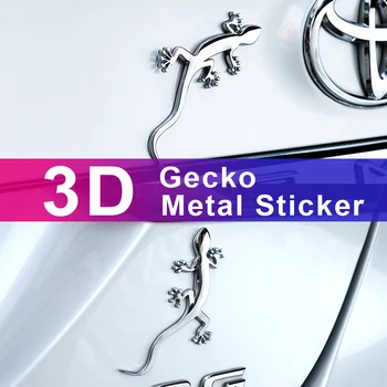 1 БР. Метални 3D Автомобилни Стикери Във формата на Гекон Хромирана Емблема Стикер На Опашката Мотоциклет Автомобилни Аксесоари за Автомобили