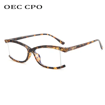 Модерни Унисекс Прозрачни Рамки За Очила За Жени Оптични Рамки За Очила Индивидуалност Половината Рамки Прозрачни Лещи Очила Óculos 1