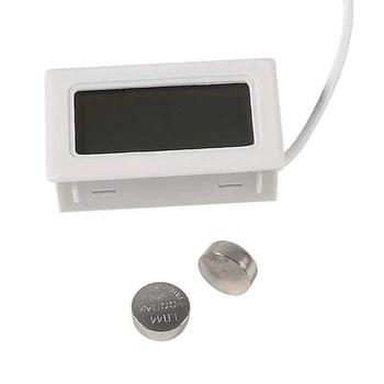 Цифров LCD Термометър По Целзий Температура на Цифров LCD Хладилник Термометър Бял, 1 М Кабел от Сондата 2