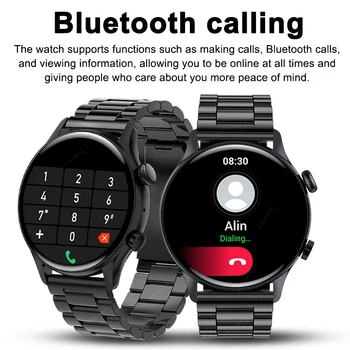 NFC Смарт часовници Мъжки 390*390 AMOLED дисплей Винаги Показва Време на повикване, Bluetooth Часовници Мъжки Спортни Умни Часовници За Huawei, Xiaomi 1