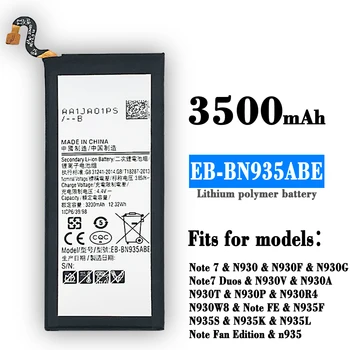 Оригинална Батерия SAMSUNG EB-BN930ABE EB-BN935ABA EB-BN935ABE 3500 mah за Samsung Galaxy Note 7 Galaxy Note FE N935