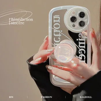 3D Калъф за iPhone 14 Pro Калъф с Група Меки Прозрачни Организаторите Силиконов Калъф за Телефон Защитен Калъф за Камера за iPhone 14 2