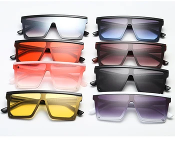 Маркови Дизайнерски Цели Слънчеви Очила За Жени И Мъже С Плосък Покрив, по-Големи Размери, Стръмни Слънчеви Очила За Шофиране, UV400, Класически Квадратни Мъжки слънчеви Очила Gafas 5