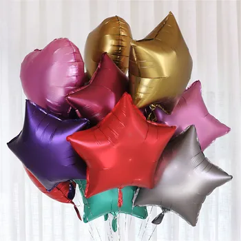 5шт 18 инча Rose Gold Star Сърцето на Метални Балони Сватбена Украса на Метални Балони Балони на Рожден Ден Гелиевый Балон