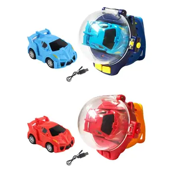 Мини Електрическа Кола С Дистанционно Управление Автомобилни Часовници Играчки USB Зареждане на Външни Интерактивни Игри Играчки Ръчен Състезателни Автомобили Часовници за Момчета, Подарък