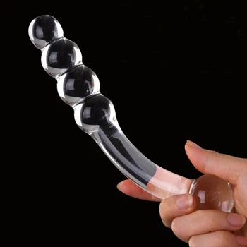 4 Мъниста Огнеупорно стъкло Анален вибратор анален накрайник G-spot секс-играчка за простатата дамски мъжки мастурбация стоки за възрастни, жени, мъже 0