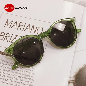 UVLAIK Малки Кръгли Слънчеви Очила Дамски модни Маркови Дизайнерски Vintage Слънчеви Очила Дамски Нюанси Очила Огледало