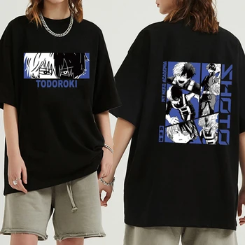 Тениска Harajuku My Hero Academia С аниме Принтом Тодороки Шото, Мъжки И Дамски Блузи в стил хип-хоп в стил Харадзюку