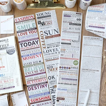 7,5 см x 3 м английска вестникарска поредица от Васи лентата на Сам Декоративни аксесоари за Scrapbooking Планер ръчно изработени Залепваща лента