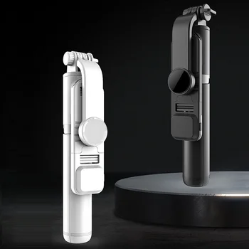KAIQISJ Q02S Безжична bluetooth селфи нож сгъваем мини триножник с дистанционно управление затвор с заполняющим светлина За Huawei IOS Android 4