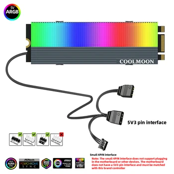 AURA SYNC RGB Алуминиева Сплав PC M. 2 SSD Твърд Твърд Диск на Корпуса на Радиатора ARGB Броня Преливащи Осветление Памет Охладител PC Компютър