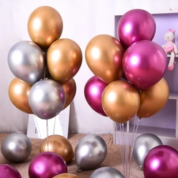 10 бр./опаковане. Балони на рожден Ден Украси 5 см 10 см на 12 см Гелиевые Балони Хромирани Метални балони на Сватбени Декорации 0