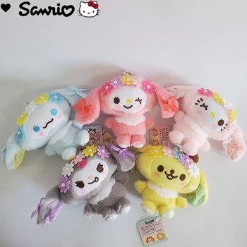 Sanrio Hello Kitty Cinnamoroll Мелодия Куроми Плюшено Висулка Ключодържател Нов Ins Японската Великденски Венец Плюшен Подарък Играчка За Деца