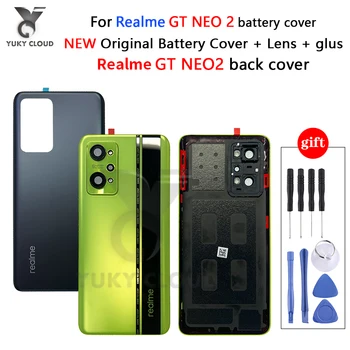 Оригиналната Задна със Стъклен капак Батерия За Realme GT Neo 2 Neo2 5G RMX3370 Капак на корпуса Взаимозаменяеми Калъф Reapir с Обектив на камерата 5% ca