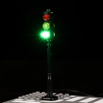 Комплект Led Осветление САМ Играчки Уличен Сигнал на Светофара За Градски Серия Тухлени Блокове Набор от Модели