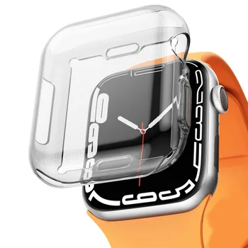 Защитната обвивка За Apple watch калъф 8 7 45 мм 41 мм TPU Екран Защитно стъкло калъф за серия 6 5 4 3 SE 44 мм 42 мм 40 мм капак