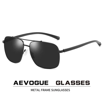 AEVOGUE 2020 Нови Слънчеви Очила Мъжки Пилотните Два Лъча Поляризирани Модни Метални Рамки Квадратни Ретро Унисекс Слънчеви Очила с UV400 AE0775 0