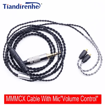 Оригинален Кабел MMCX за слушалки Shure SE215 SE535 SE846 Обновяване на Сменяеми Кабели с Дистанционно Управление на силата на Звука на Микрофона Тел Слушалки 0