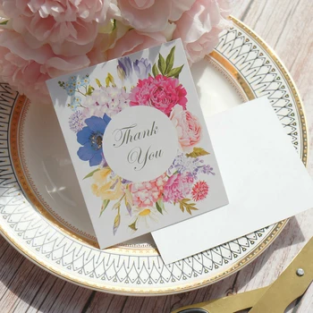 нови 50 бр. Мини лилаво, розово жълто синьо цвете благодарствена картичка във формата на Scrapbooking покана за сватба парти САМ Декор подарък картичка