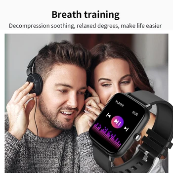 LIGE Смарт Часовници За Жени Bluetooth Smartwatch Тренировка на Дишането Мониторинг на Сърдечната Честота Водоустойчив Цифров Часовник Мъжки Reloj Hombre 1