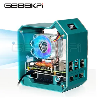 GeeekPi ABS Mini Tower RGB Програмируем Фен на UPS Плюс на Модула за Носене Комплект за Raspberry Pi 4B