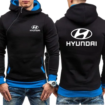 Мъжки Блузи с Качулка за Hyundai Car Logo Print Ежедневни хип-хоп Harajuku С Дълъг Ръкав Флисовые топли Блузи с Качулка Мъжко яке с цип R