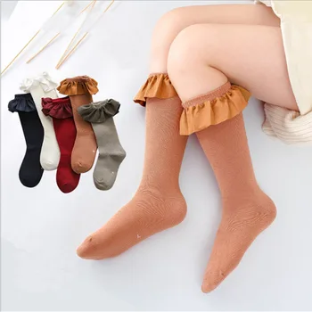 Детски чорапогащи за момичета, детски чорапи с дантела и Чорапи с волани, детски Гамаши Принцеси за Момичета, Памучни гамаши 0