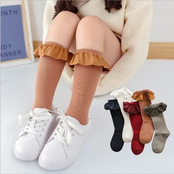 Детски чорапогащи за момичета, детски чорапи с дантела и Чорапи с волани, детски Гамаши Принцеси за Момичета, Памучни гамаши 1