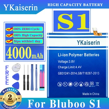 100% Оригинална Литиево-йонна батерия YKaiserin 4000 mah Вградена Батерия За Преносим смарт мобилен телефон Bluboo S1
