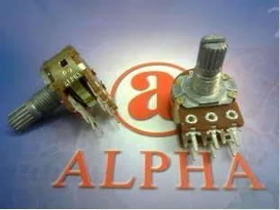 Тайван alpha alpha 16 двухшпиндельный потенциометър b50k 15 мм вал със средна точка