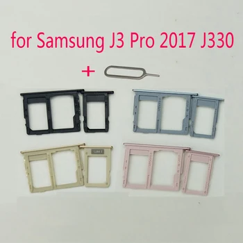 За Samsung Galaxy J3 Pro 2017 J330 J330F J330G J330FD Оригинален Корпус на Телефона е Нов Адаптер Тава За SIM-карти на Притежателя на Тавата За Карти Micro SD 0