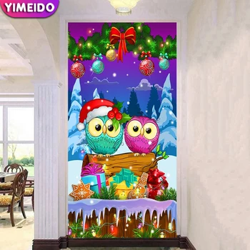Yimeido Голям Размер 5D AB Диамантена Картина Коледна Бродерия на кръстат бод Диамантена Бродерия Owl за Деца 5d Мозайка Мультяшная Картина