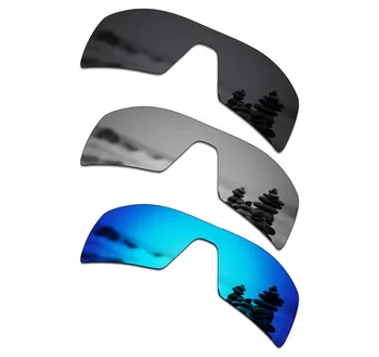 SmartVLT 3 бр. Поляризирани Слънчеви Очила Сменяеми Лещи за Oakley Oil Rig Стелт Черен и Сребрист цвят Титан и Син Лед