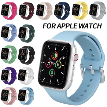 Силиконов Ремък за Apple Watch Каишка iWatch 7 6 SE 5 4 3 2 Гривна Каишка Гривна Кореа за Apple Watch 45/44\42\41\40\38 мм
