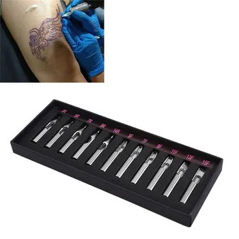 Професионална Дюза 11 Размери от Разнообразни Татуировки Смесени Накрайници За Татуировки Игли и Машина на Нови Накрайници За Татуировки От Неръждаема Стомана Комплект 1 Комплект 0