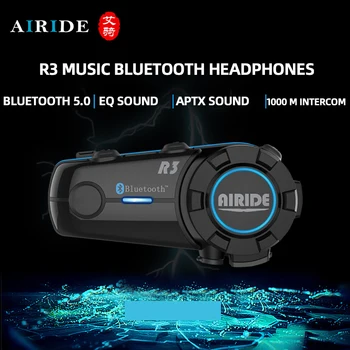 Airide R3 Мотоциклет Bluetooth Каска Група Домофонна система, Музикални Слушалки и FM Радио MP3 Гласова Команда 