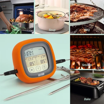 Дигитален Кухненски Термометър за Месо с LCD дисплей и Осветление BG-CT2D 40 инча Водоустойчив Датчик за Температура на Месо, Фурни, барбекю, Измерване на Температура 1