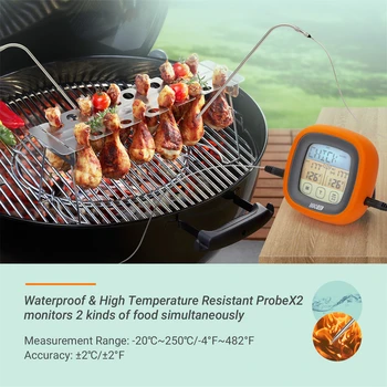 Дигитален Кухненски Термометър за Месо с LCD дисплей и Осветление BG-CT2D 40 инча Водоустойчив Датчик за Температура на Месо, Фурни, барбекю, Измерване на Температура 2