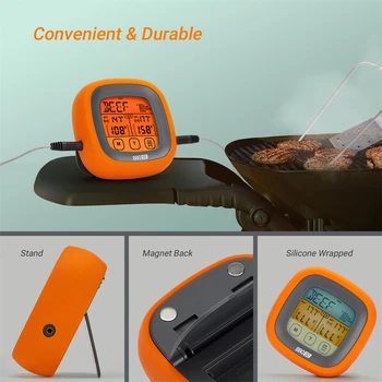 Дигитален Кухненски Термометър за Месо с LCD дисплей и Осветление BG-CT2D 40 инча Водоустойчив Датчик за Температура на Месо, Фурни, барбекю, Измерване на Температура 3