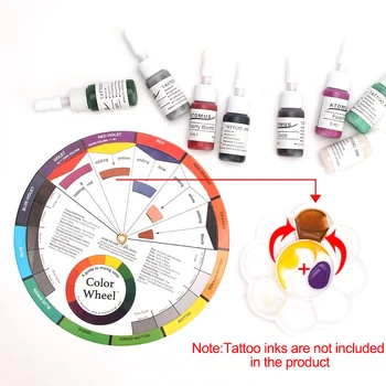 1бр 12 Цветна Хартиена Карта Колелото на Татуировки Цветен Кръг Хроматични Професионални Татуировки За Вежди Дизайн Нокти Пигмент Грим Аксесоари 3