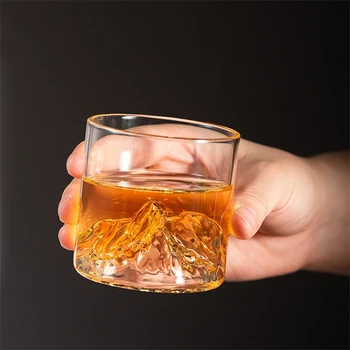 Чаша За Уиски 3D Планински Ледник Стъклена Чаша Старомодна Уиски Рок Чаши Коктейлна Чаша Водка, Чаша Вино, Чаша за Бира на Бара 3