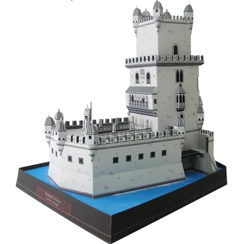 Кулата на Белем, Португалия Крафт-Хартия Модел на Архитектура, 3D САМ Образователни Играчки, Ръчно изработени За Възрастни Пъзел Игра