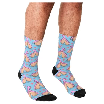 Мъжки забавни чорапи С Шарките на Клитора, Чорапи със средна дължина, стил харадзюку, Мъжки Щастливи чорапи в стил хип-хоп, Новост, сладки Чорапи за момчета, Ежедневни Луди Чорапи за мен