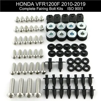 Подходящ За Honda VFR 1200F 2010-2019 VFR1200F Пълен Комплект Болтове за обтекател Комплект Болтове За покриване на Винтове Гайки, Скоби от Неръждаема Стомана