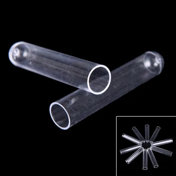 10шт 12 * 60 мм Прозрачни Пластмасови Тръби Твърди Пластмасови Епруветки За Офис, Училище Химически Материали