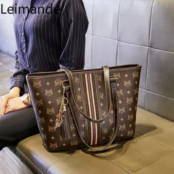 Leimande 2023, Есенно-зимна Новата Модерна дамска чанта, Универсална чанта-тоут с Принтом, по-Голямата Голям Чанта на едно рамо