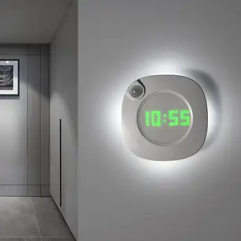 Интелигентни Сензорни стенни часовници с led подсветка, с захранван от USB/AAA батерии, 2 цвята, Нощни Домашни часовници, светодиоди за спални, Тоалетна, Кухня