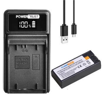 PowerTrust 1400 ма NP-FC11 NP-FC10 Батерията и бързо USB Зарядно устройство за Sony DSC-P2/P3/P5/P7/P8/P9/P10/FX77/F77A, DSC-V1 Камери